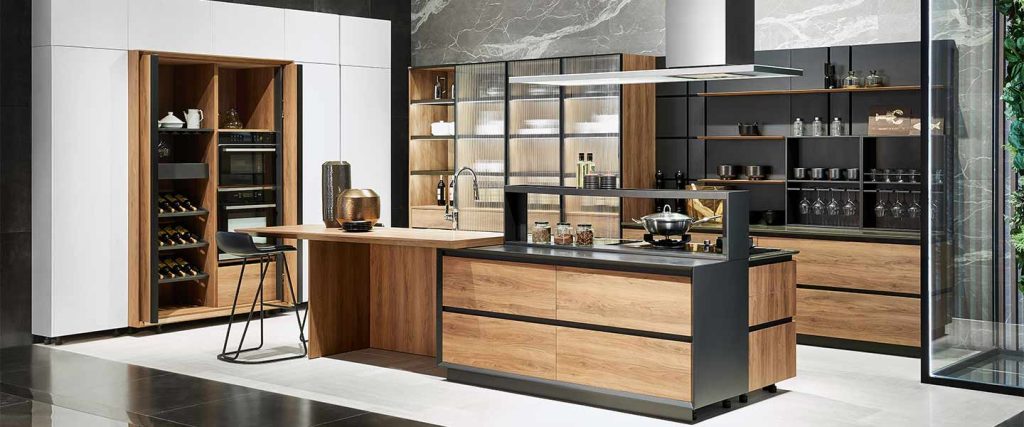 Open-wood-grain-kitchen-cabinet-with-island-PLCC19119-2